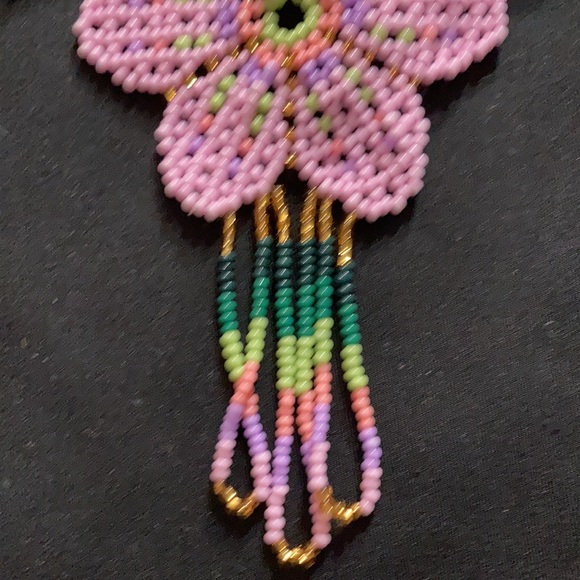 Huichol necklace with earrings - Picture 6 of 7